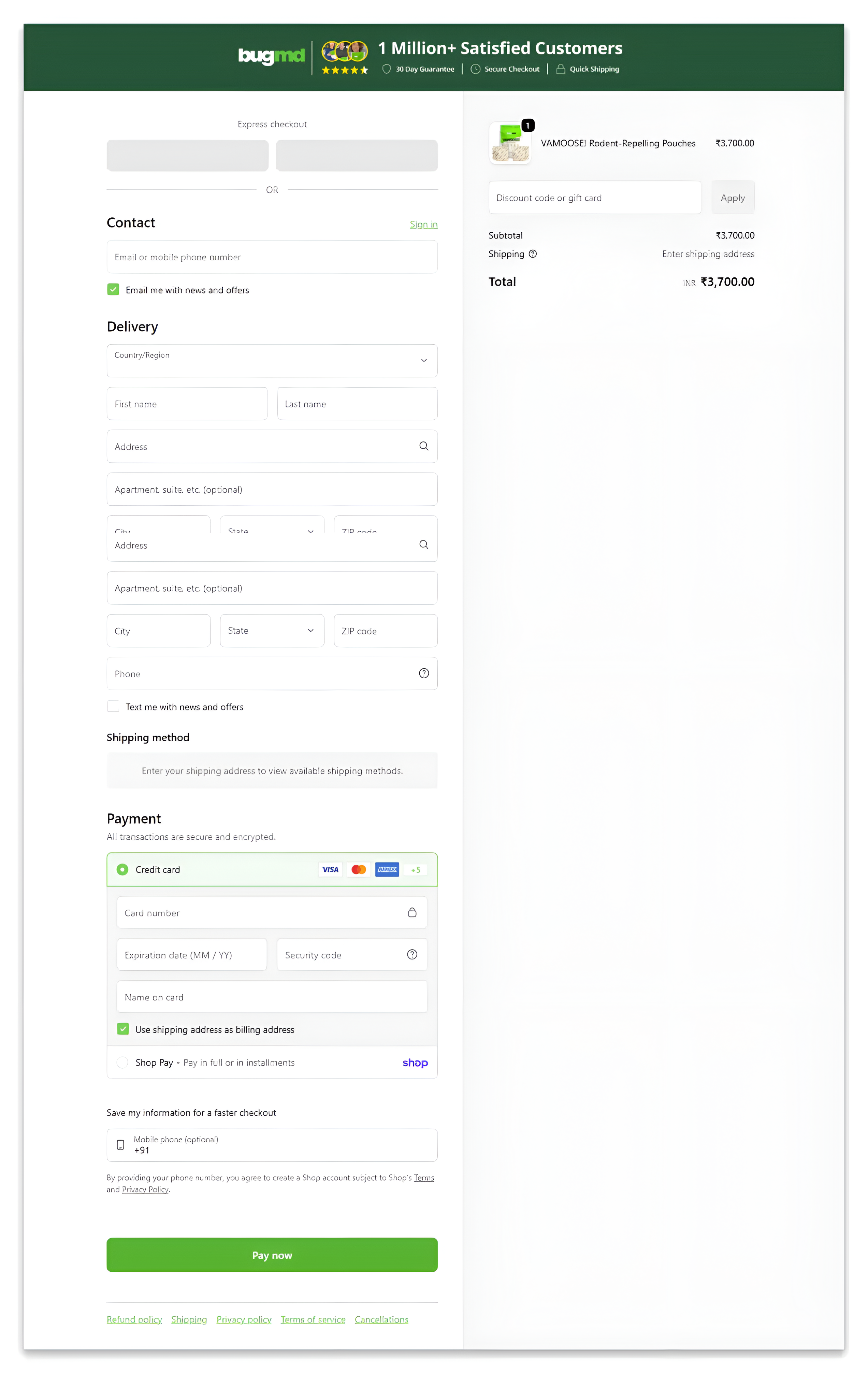 vamoose rodent repellent checkout page